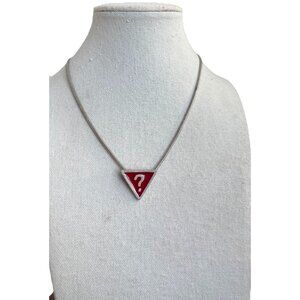 Guess Los Angeles Silver Women's Necklace Red Pendant Stamped Y2K RARE